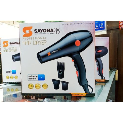Sayona 2000W Professional Grade Hair Dryer with Soft Grip Handle - Professional Salon Equipment at Tessla Equipment Store